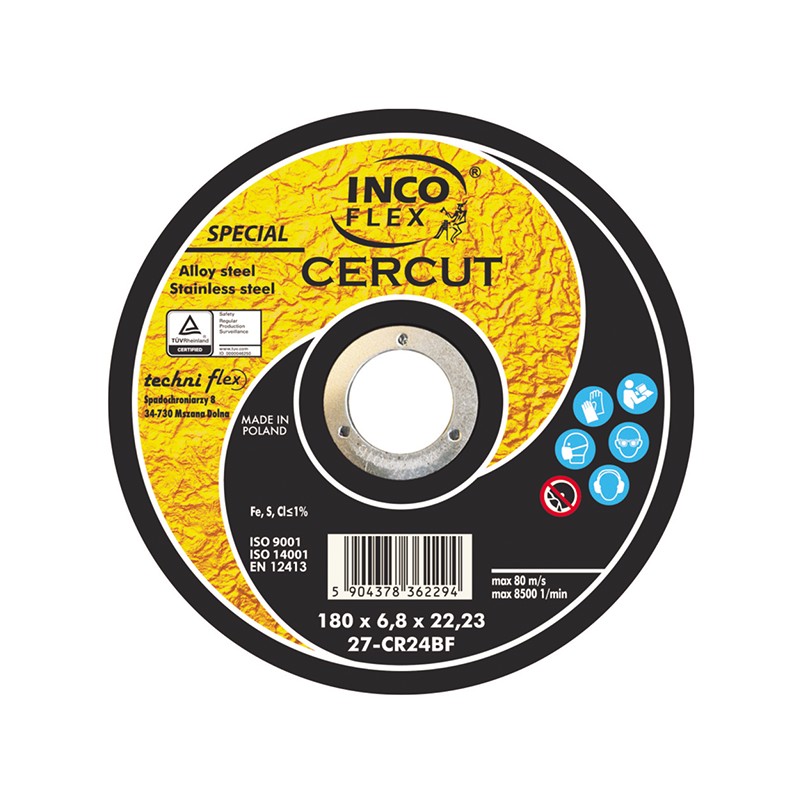 DISC POLIZARE METAL/INOX CERCUT 125X6.8 INCOFLEX